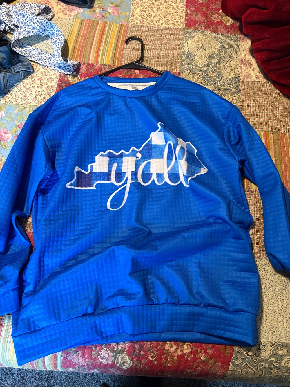 Blue 'y'all' Graphic Crewneck Sweater